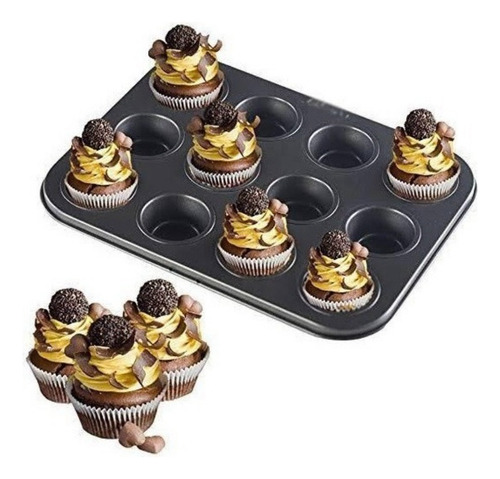Molde Repostería De 12 Cupcakes O Magdalenas Antiadherente 