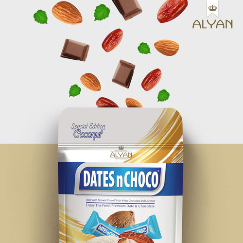 Dátiles Premium Con Almendra Recubiertos De Chocolate Blanco