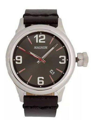 Relógio Magnum Ma34165v Calendario Pulseira Couro