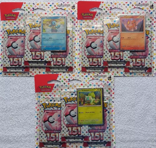 Cartas Pokémon EV3.5 Blister Triplo 151 - Bulbasaur - 33291 Copag