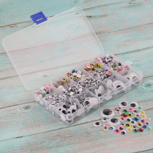 1100pcs Ojos De Seguridad Autoadhesivo Movible Plástico