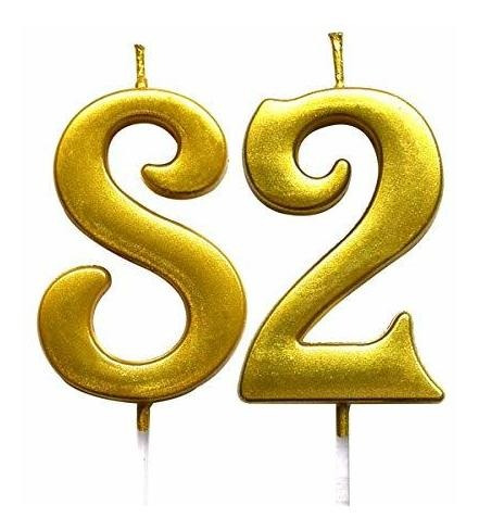 Magjuche Vela Numérica De Cumpleaños Número 82 De Oro, Númer