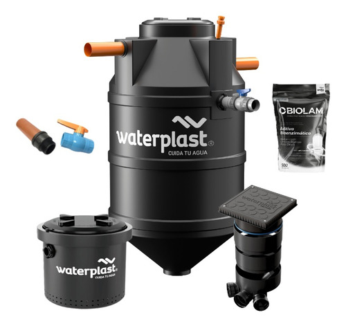 Biodigestor Auto Waterplast 600l Camara Lodos Kit Inspeccion
