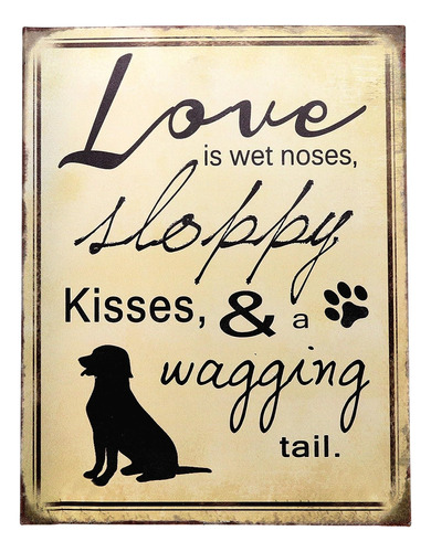 Barnyard Designs Cartel De Estaño Estilo Love Is Sloppy Kis