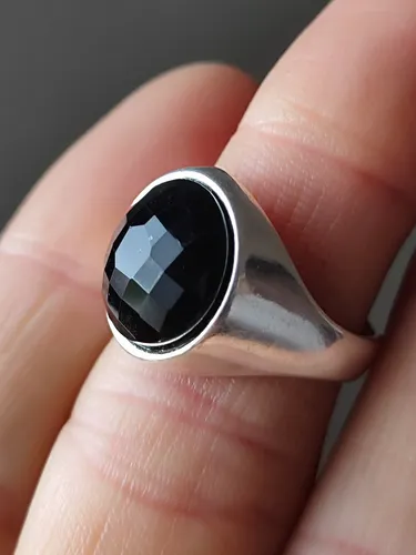 Anillo Obsidiana Cristal Piedra Natural Coraocristales