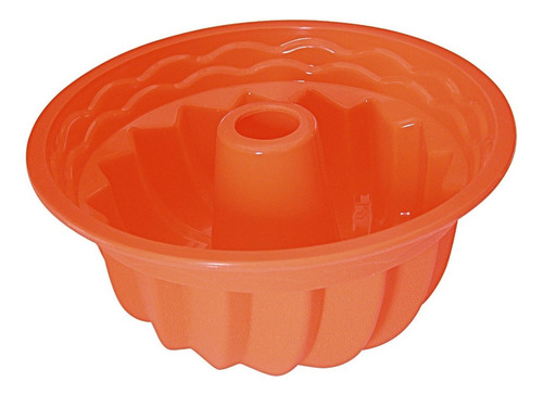 Flanera Molde De Silicona Para Flan 24cm Horno Color Naranja