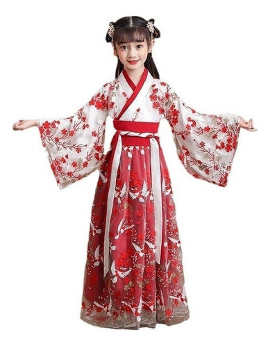 Vestido De Estilo Chino Hanfu De Otoño E Invierno Para Niñas