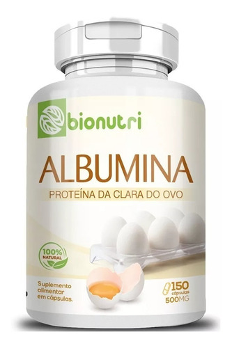Suplemento Albumina Protéina Pura 150cápsulas 500mg Bionutri