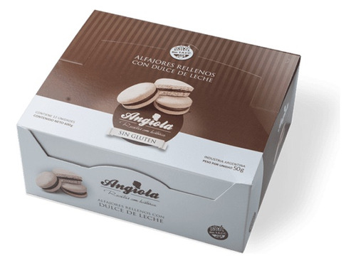 Alfajor Relleno Con Dulce De Leche Angiola 50g X 12u S/tacc