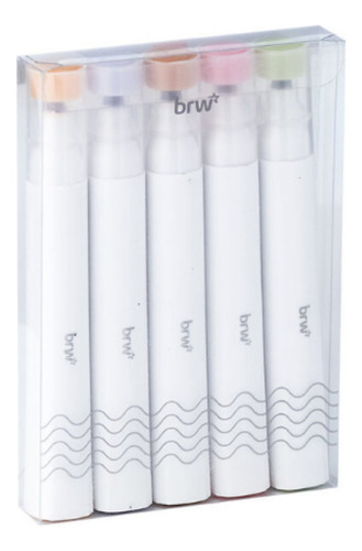 Kit de marca Brw Boho con punta flexible con punta flexible, colores pastel, con 5 piezas