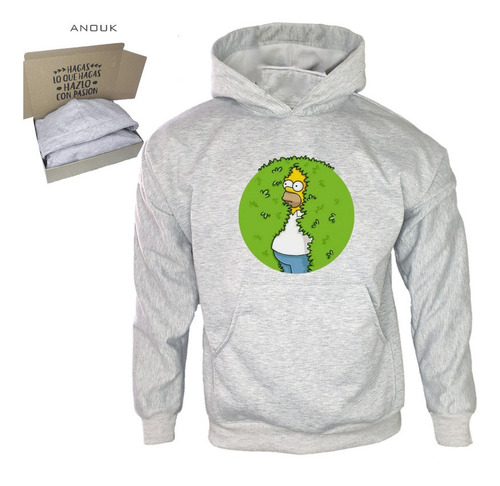 Buzo Hoodie Personalizado Saco Homero Simpson Arbusto Unisex