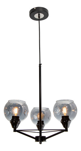 Lumimexico 22697-2 Lámpara Colgante Negro Cromo 60w E27 3 Luces