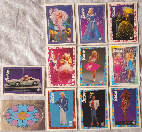 Set De 11 Tarjetas Barbie De Panini De Los 80's Y 90