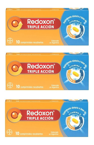 Redoxon Triple Acción X10 Comprimidos Recubiertos Pack X3 