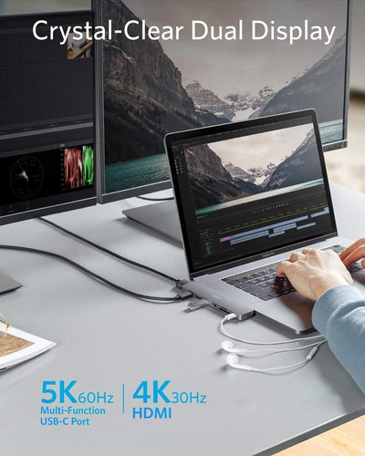 Imagen 5 de 7 de Hub Usb-c - Anker - 2 Usb-a - 2 Usb-c - Hdmi - Sd - Pd - Tb
