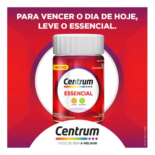 Kit 3 Cxs Centrum Essencial 30cp ( 90cps) - Haleon Sem Sabor