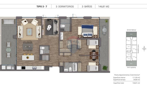 Departamento Seminuevo 3d+3b+2e+1b. Ñuñoa