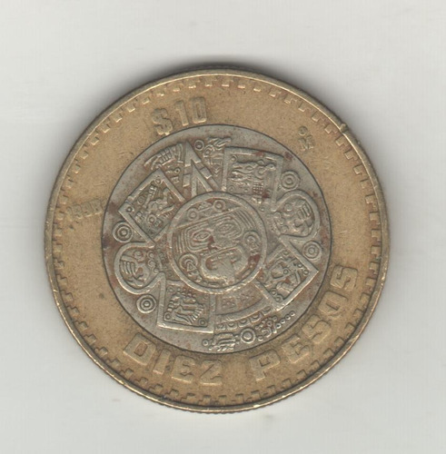 Mexico Moneda Bimetálica De 10 Pesos Año 1998 Km 616 - Vf
