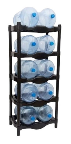 Rack De Plástico 10 Garrafones H2organizer Negro