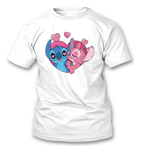 Playera San Valentin Stitch Disney Pareja Novios Amor Regalo