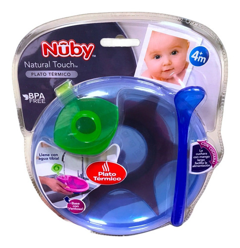 Plato Termico Bebe Nuby C/ Cuchara, Sopapa Y Tapa 