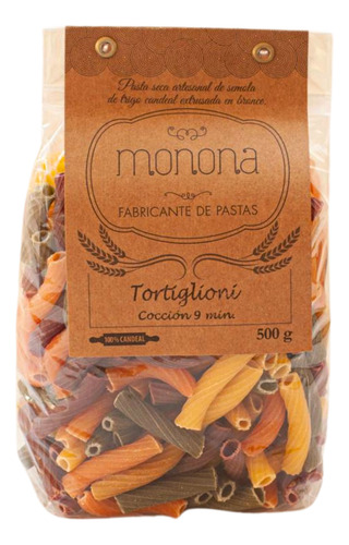 Fideos Tortiglioni Multicolor Monona 500 Gr