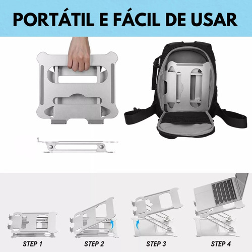 Suporte Para Notebook Aluminio Vertical Multi Angulo Apoio