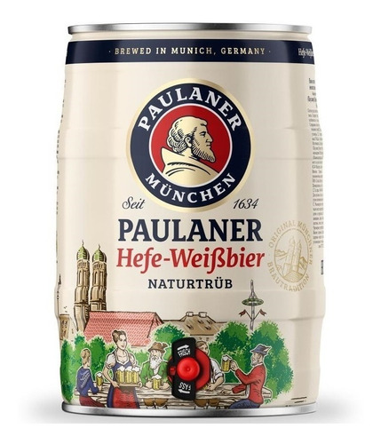 Barril De Cerveza Alemana Paulaner Trigo 5 Litros. 