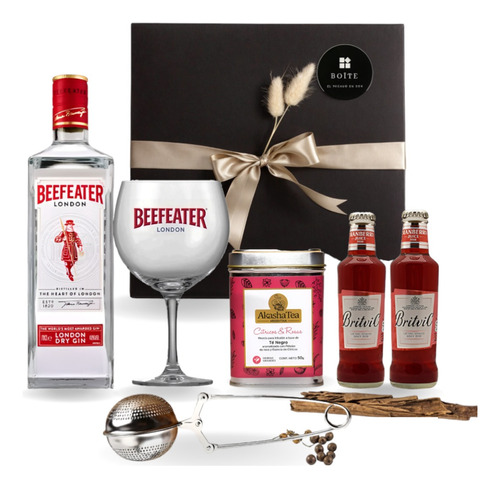 Box Kit Regalo Beefeater Gin + Britvic + Copa + Infusor + Té