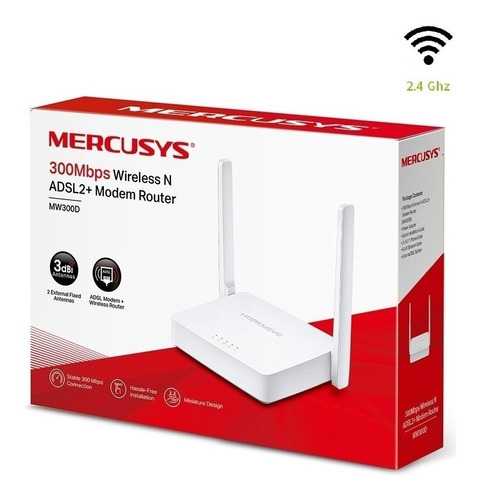 Modem Router Wireless Mercusys 300mbps Adsl2+ 