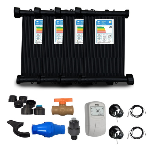 Kit Aquecedor Solar Piscina 20 Placas 3mt Até 25000 Litros