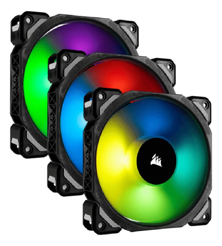 Kit X3 Fan Corsair Ml120 Pro Rgb Led 12 Cm 1600 Rpm 4pins