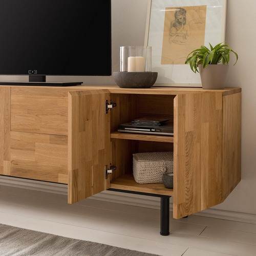 Imagen 5 de 8 de Mueble Tv 100% Madera Maciza De Roble Ref: Maciza05