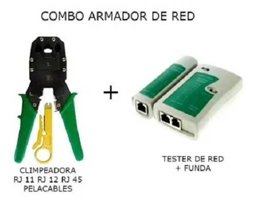 Kit De Redes Crimpeadora  + Tester + Pela Cable Cctv