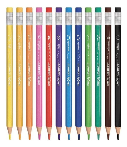Lápis De Cor Apagável Big Color Joy 12 Cores Leo & Leo