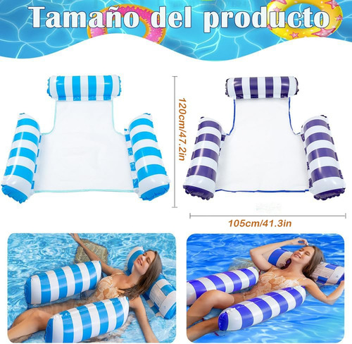 Hamaca De Agua Inflable 4 En 1, Pack De 2, Inflable Para