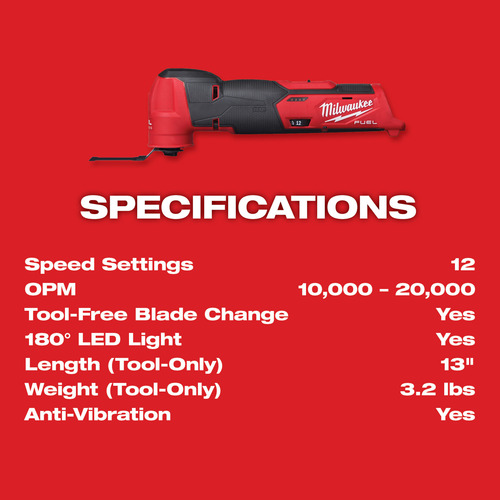 Multitool O Multiherramienta Oscilante M12 Milwaukee 2526-20