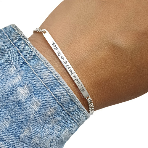 Pulsera Esclava En Plata 925 Personalizada Mujer