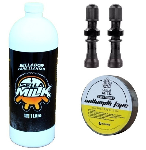 Kit Tubeless Bici Sellamilk Liquido Valvulas American Cinta 