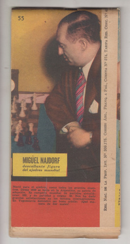 1950 Miguel Najdorf Ajedrez Argentina Contratapa Rayo Rojo