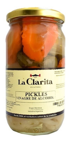 Pickles En Vinagre De Alcohol 200g- La Clarita