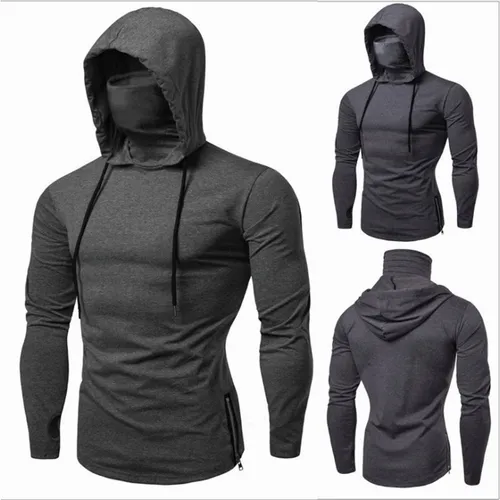 Sudadera Hombre Cuello Alto Con Capucha Y Mascarilla Cuotas sin
