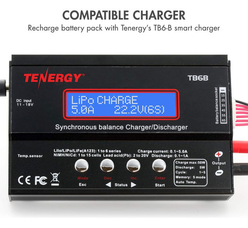 Tengery Recepter Nimh Batería Rx Con Conectores Hitec 6v 200