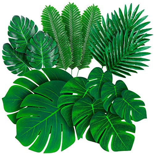 Hojas De Palma Artificiales Tropicales Monstera-84 Piez...