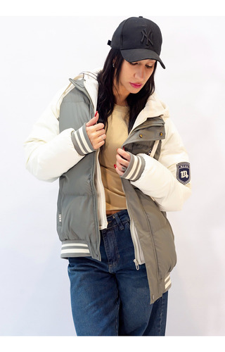 Campera Mujer Universitaria Puffer Impermeable Abrigo