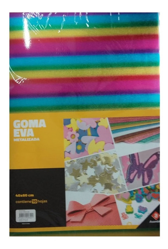 Goma Eva Planchas 40x60 Color Metalizada Paquete X10