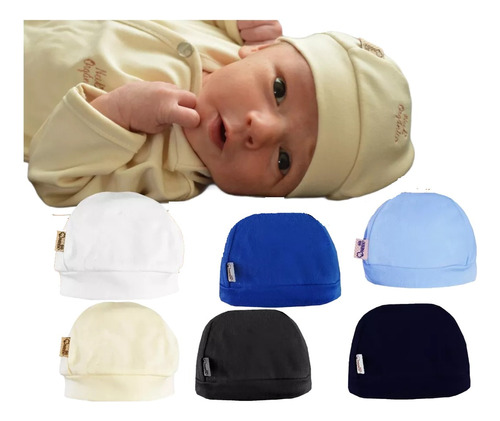 Gorros Bebé 100% Algodón Recién Nacido Paquete 6 Pz