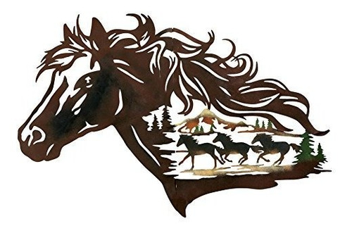 Collections Etc Metal Western Horse Shadow Wall Art