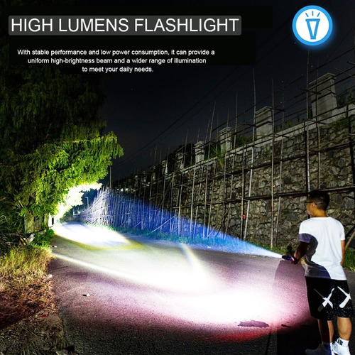 Paquete 4 Linternas Tácticas Led Brillantes, 5 Modos, Imperm