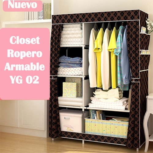 Closet Ropero Armable Tela Yg 02 /105x45x170cm Diseño Negro